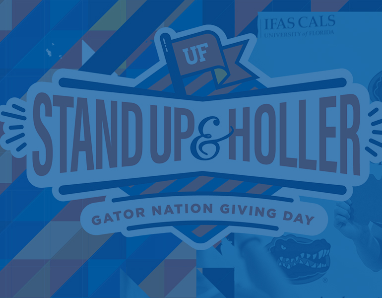 UF Stand Up and Holler logo in blue