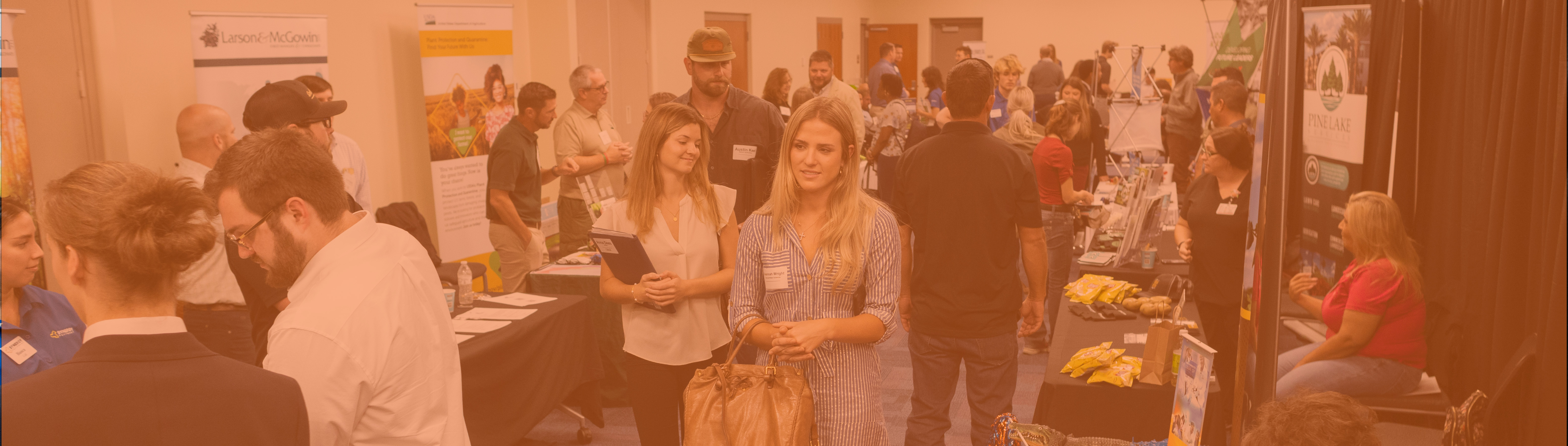 Students in business clothing at a career event